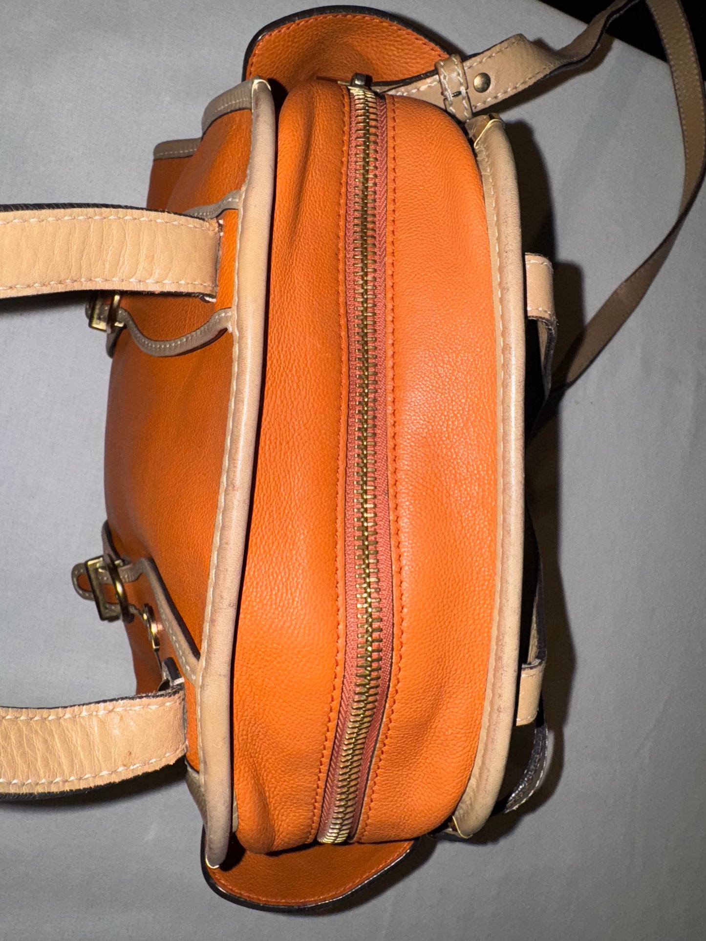 Chloé Vintage Orange Leather Structured Satchel Bag