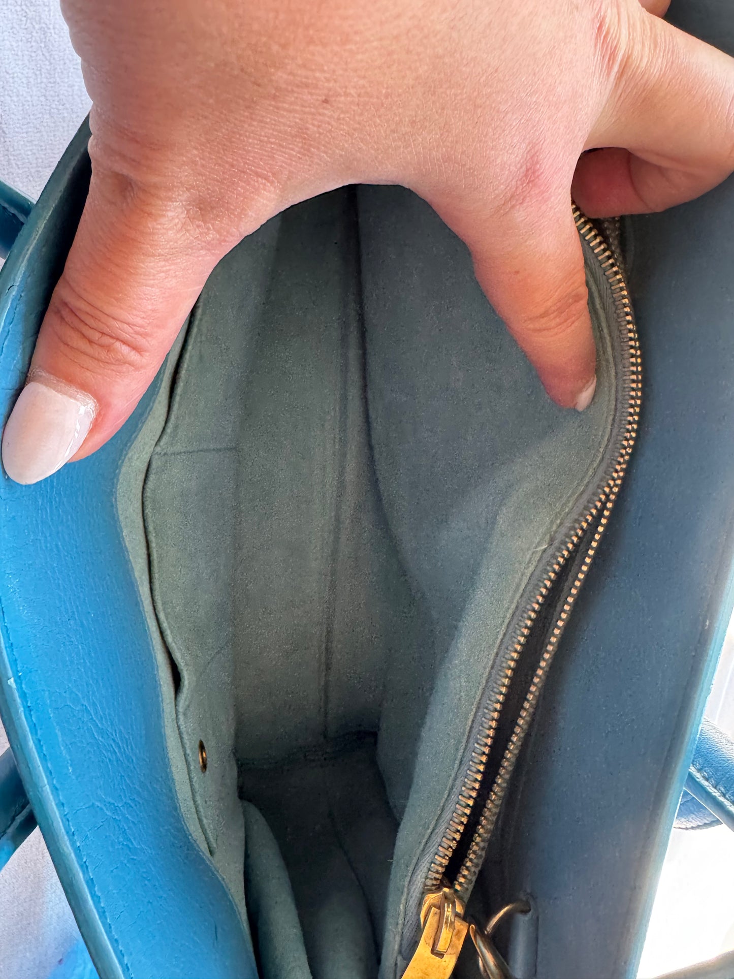 Saint Laurent Sac de Jour Tote in Light Blue Smooth Leather