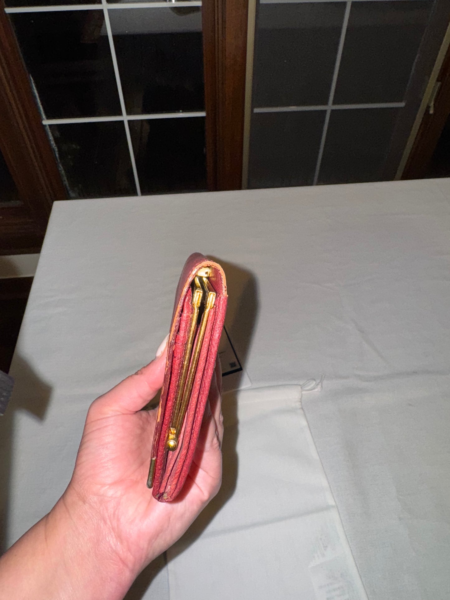Valentino Garavani Vintage Burgundy Pebbled Leather Continental Wallet