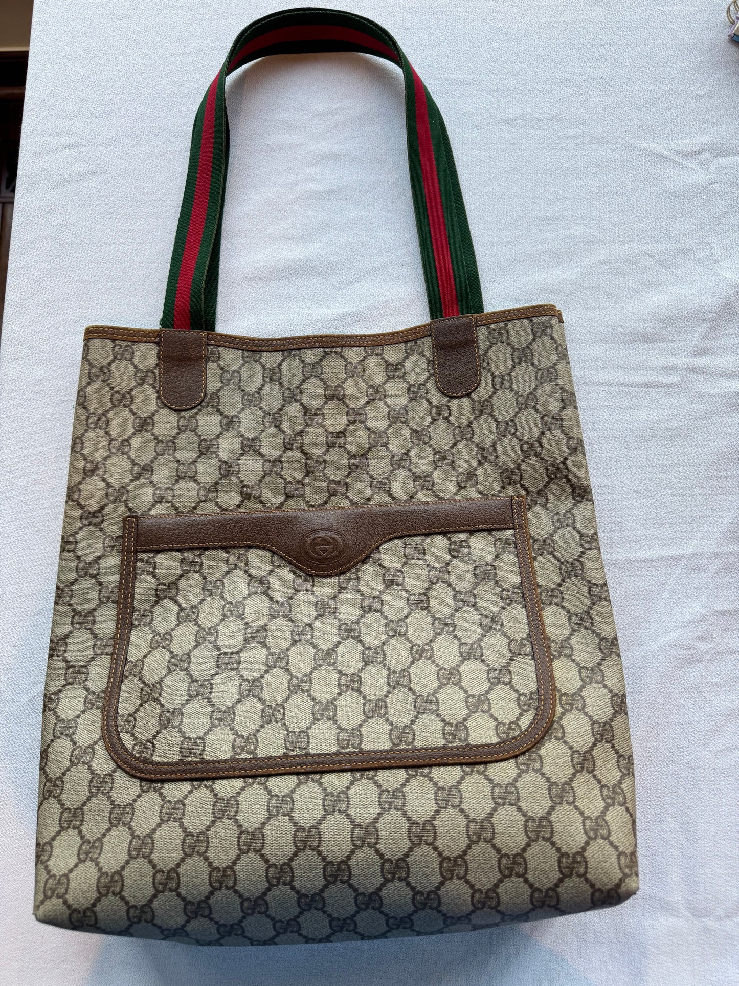 Gucci GG Supreme Web Sherry Line Tote Bag