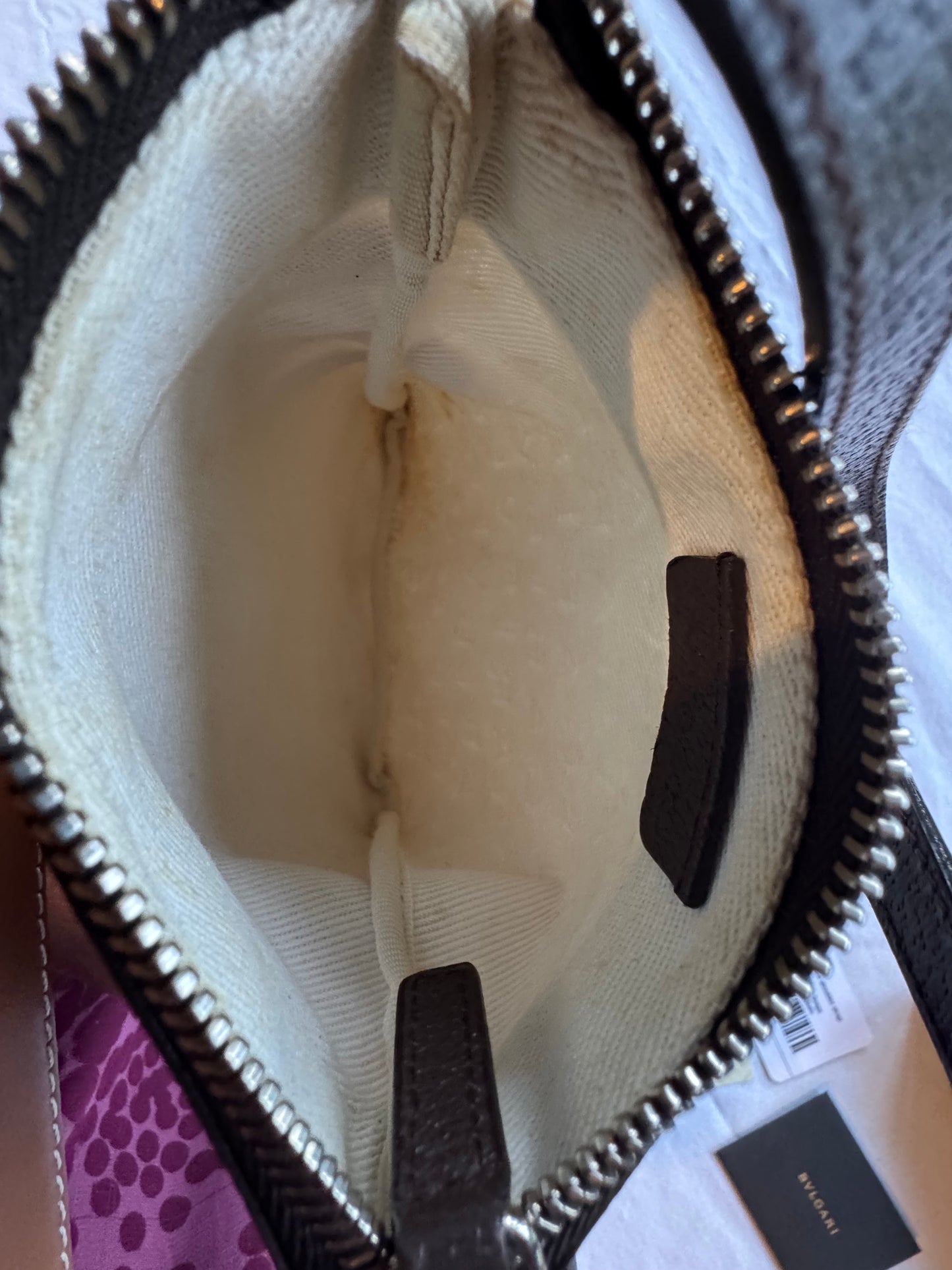BVLGARI Beige Monogram Canvas & Brown Leather Crossbody Bag