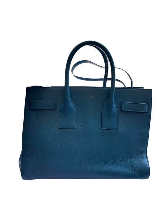 Saint Laurent Sac de Jour Tote in Light Blue Smooth Leather